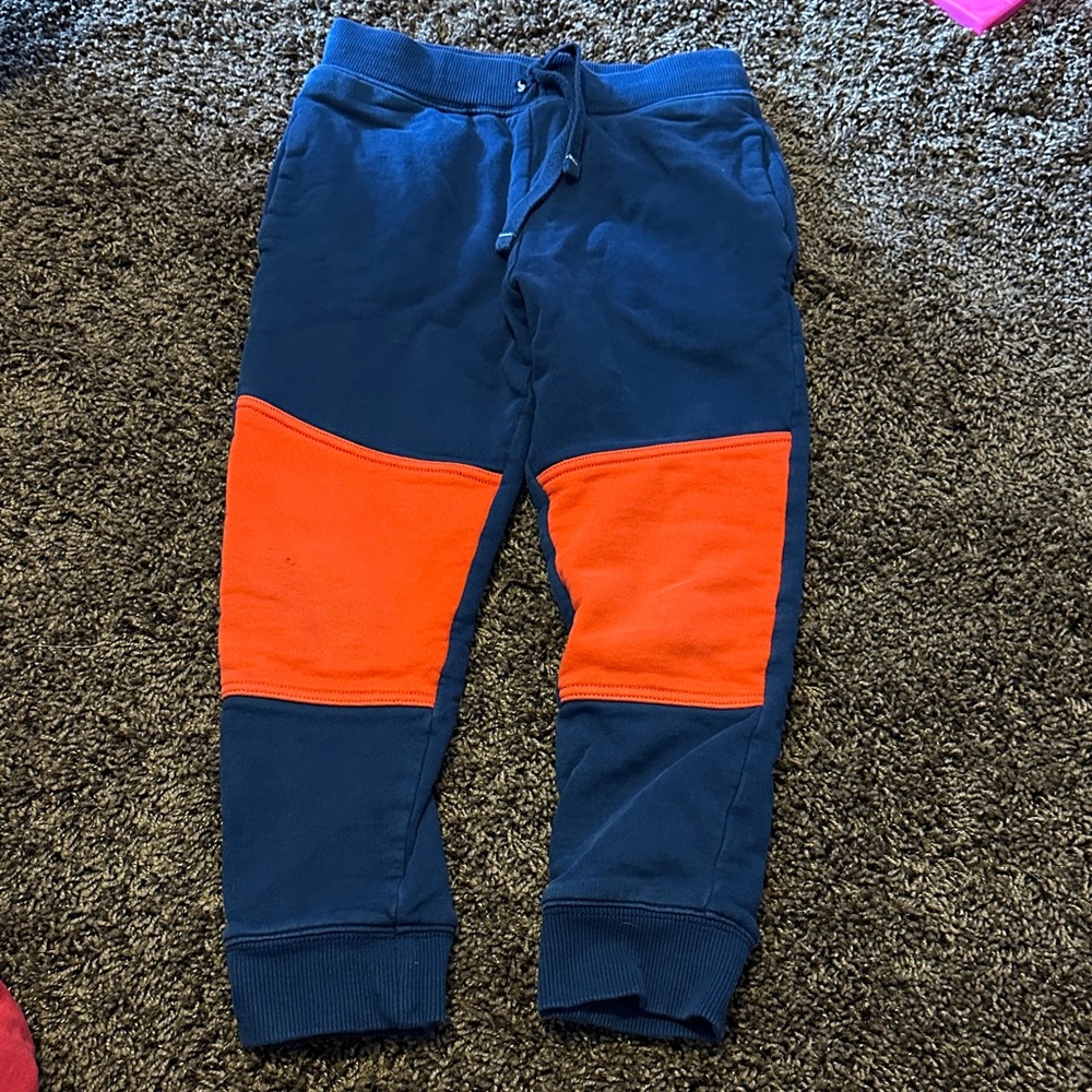 Hanna Andersson Navy and Orange Kids Joggers